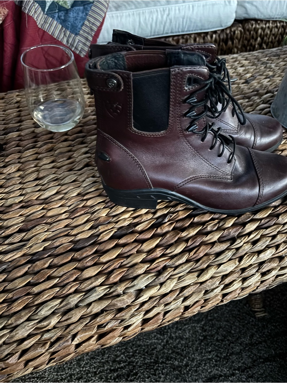 Ariat Women's Dark Brown Leather Lace-Up paddock Boots - Picture 7 of 7
